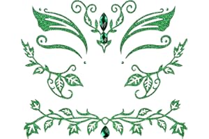 Itscolofy Green Face Jewels Stickers Halloween Ivy Costume, Glitter Green Face Gems Self Adhesive Glue Festival Makeup Cosplay Dress Up Accessories Women Grils