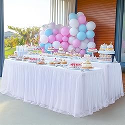 White Table Cloth Rectangle Table Covers for 6 Foot