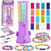 Kslavagcnt Bracelet Making Kit with Bead Spinner, 2600+ Heishi-Style Beads | Includes threader, funnel, elastic cord, guide and 16-color bead assortment for DIY heishi and friendship bracelet crafts
