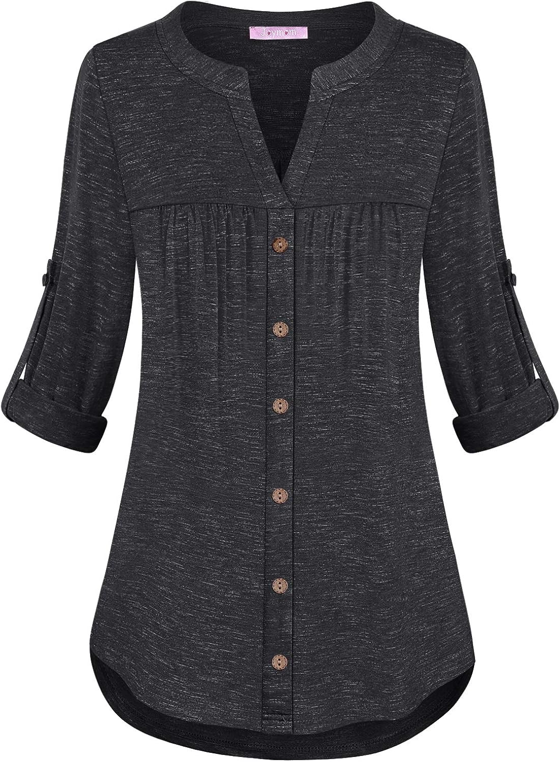 JOYMOM Casual Shirt for Women, Ladies Blouses and Tops 3/4 Sleeve Deep