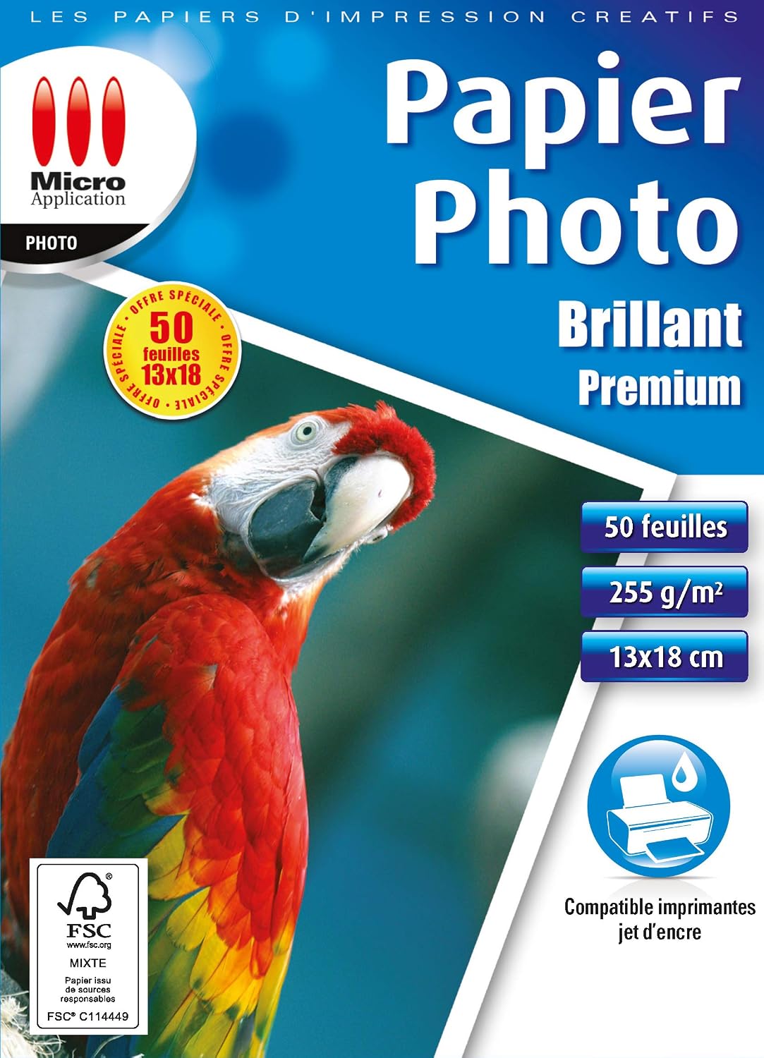 Micro Application Pack of 50 Sheets of Glossy Photo Paper 13 x 18 cm White - Image 4