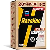 Havoline Motor Oil 5w20 High Mileage Synthetic Technology Smart Change Engine Oil, 5W-20, 6 Quarts, Pack of 1