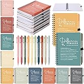 Resurhang 10 Sets Difference Maker Employee Appreciation Gifts Bulk Inspirational A6 Spiral Notebooks Journal with Ballpoint Pens for Social Worker Coworker Staff Team Office Gifts (Morandi Colors)