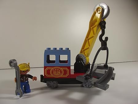 LEGO® Duplo® Exclusiv Gleisreparaturzug mit drehbarem Kran u. Bauarbeiter Duplo Eisenbahn Polybag