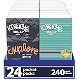Kleenex On-The-Go Packs Facial Tissues, White, 72 Count, Pack of 10