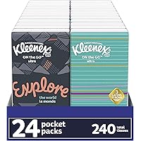 Kleenex On-The-Go Packs Facial Tissues, White, 72 Count, Pack of 10