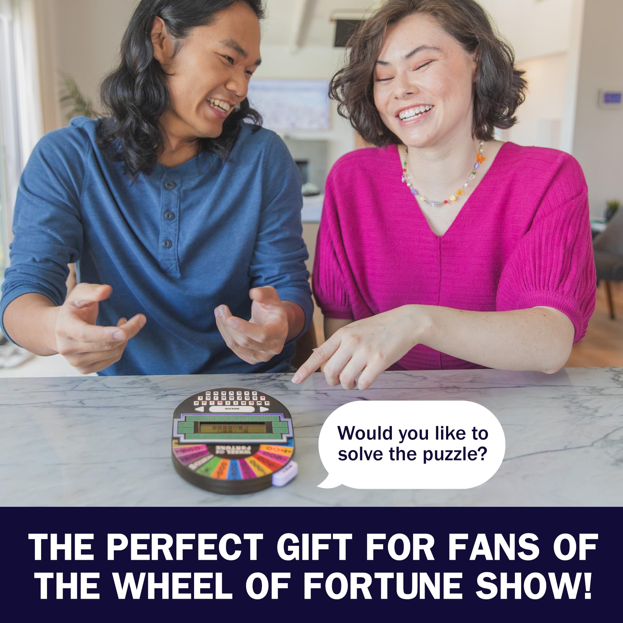 Educational Insights Wheel of Fortune Game - Handheld Electronic Game, Great for Travel, Classic Retro Party Games for Kids, Teens & Adults, Word Puzzle Challenge & Entertaining Gift, Ages 8+