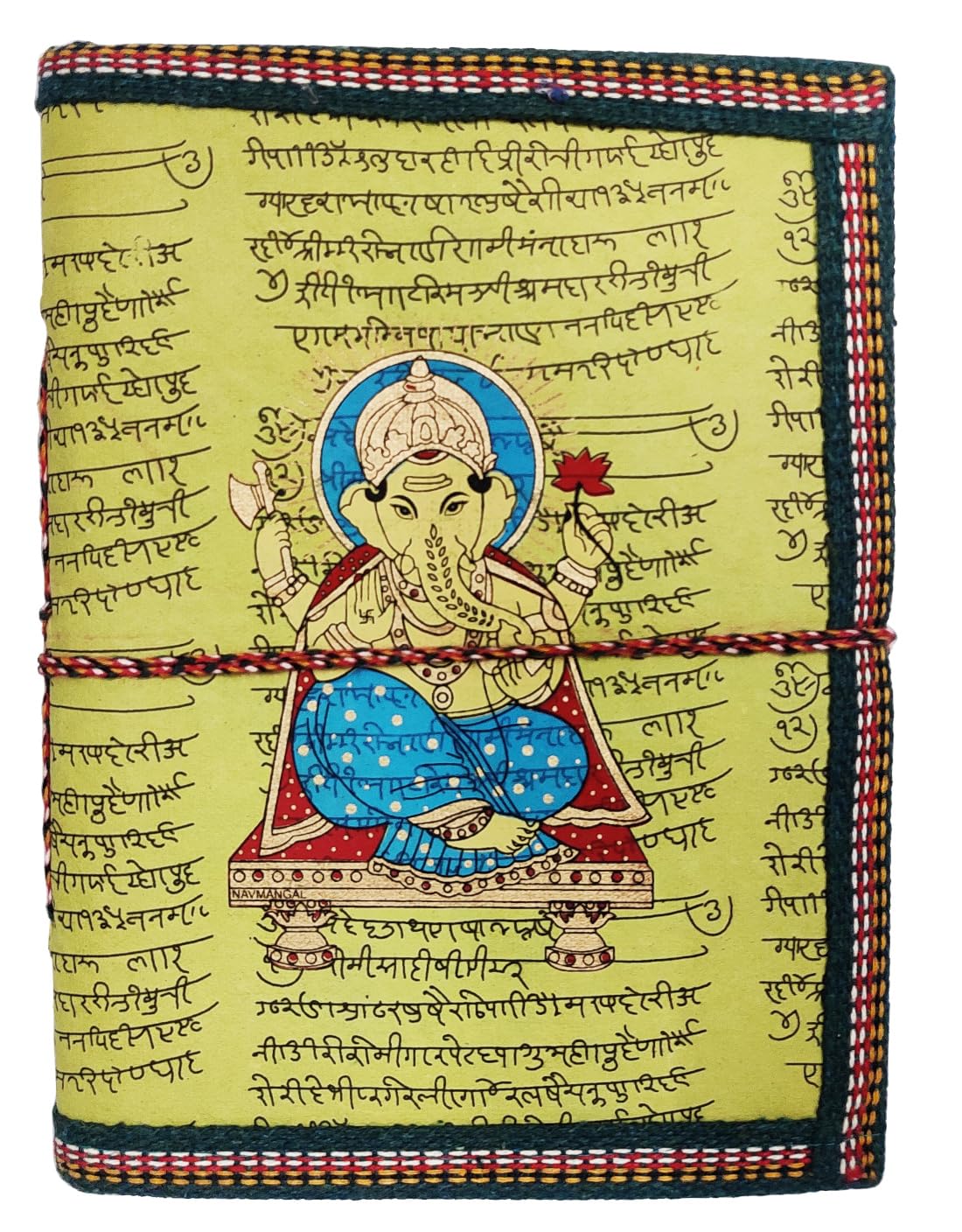 Purpledip Handmade Paper Journal Ganesha (Ganapathi, Vinayak): Vintage Diary Notebook With Thread Closure (10407)
