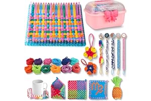 OPO KIDS Weaving Loom Kit Toys for Kids, 2 in 1 Loom Kit with Storage Box, DIY Potholder and Bracelet Making Beginner-Friendly Includes 288 Pcs Rainbow Loom, Gift for Girl Toys Age 6-12 Years Old