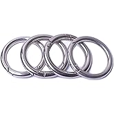 Bobeey 8pcs Silver Spring O Ring Round Carabiner Metal Clasp Spring Key Ring Clips Purses Hardware