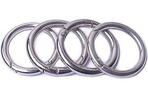 Bobeey 8pcs Spring O Rings,Round Carabiner Snap Clip Trigger Spring Keyrings Buckle,O Ring for Bags,Purses BBC3 (3/4''(1.9cm), Silver)…