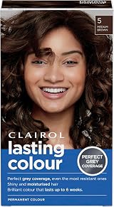 Clairol Lasting Colour Permanent Hair Dye 5 Medium Brown Grey Coverage