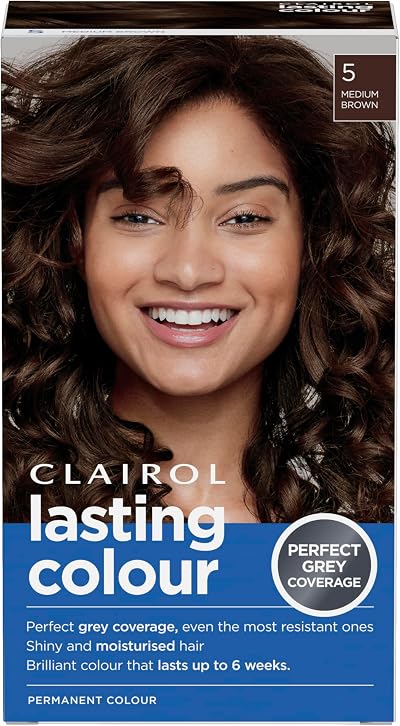 Clairol Lasting Colour Permanent Hair Dye 5 Medium Brown Grey Coverage