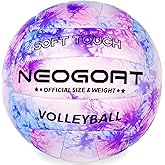 NEOGOAT Outdoor Beach Purple Volleyball, 3MM Thickened Surface Soft Leather Official Volleyball Gifts for Youth Beginner, Teenager,Beach Play,Game, in&Outdoor Training (Official Size,Deflated)