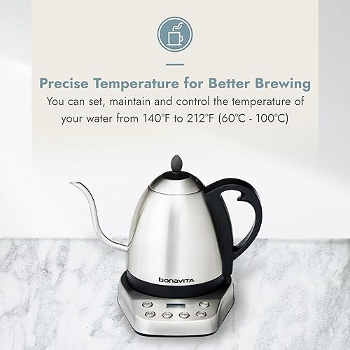 Bonavita Gooseneck Electric Kettle Temperature Control Bonavita