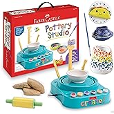 Faber-Castell Pottery Studio: Create Your Own Pottery Designs with Kid-Friendly Pottery Wheel, Air-Dry Clay, Paints, Sculpting Tools &amp; Step-by-Step Instructions for Kids (Ages 8+)