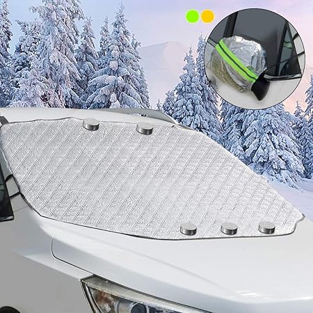 TBoonor Windschutzscheibenabdeckung Frontscheibenabdeckung Auto Autoscheibenabdeckung Windschutzscheibe Abdeckung Magnet Fixi