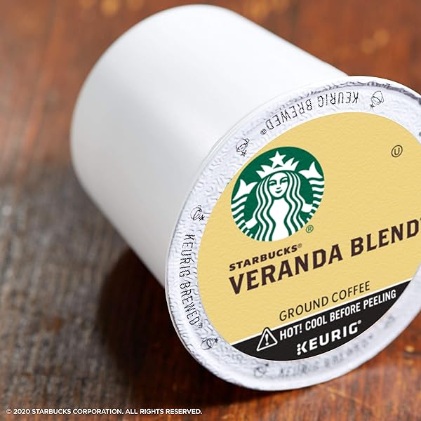 STARBUCKS K-CUP COFFEE PODS, STARBUCKS BLONDE ROAST HOT OR ICED COFFEE, VERANDA BLEND, 10 KEURIG PODS