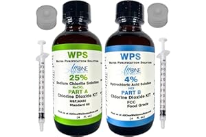 AllOne Wellness | WPS Chlorine Dioxide KIT ClO2 Glass Sodium Solution 25% HCL 4% 2 Part CDS KIT 118 ml 4 oz Product of Canada