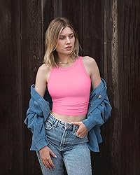 OQQ Women's 2 Piece Tank Tops Crew Neck Sleeveless
