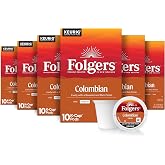 Folgers Colombian Coffee, Medium Roast, Keurig K-Cup Pods, 60 Count | 6 (10 count) boxes, Compatible with Keurig coffee makers