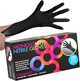 FRAMAR Black Nitrile Gloves Large 100 Count Disposable Non Latex