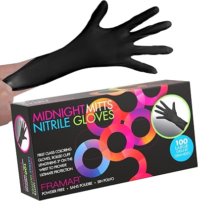 FRAMAR Black Nitrile Gloves Large 100 Count Disposable Non Latex