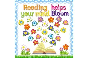 Kepeel Spring Flowers Bulletin Board Decorations Set,Spring Classroom Decor Colorful Flowers Cutouts Bulletin Board for Spring Holiday Party School Classroom Home Window Wall Decor Supplies