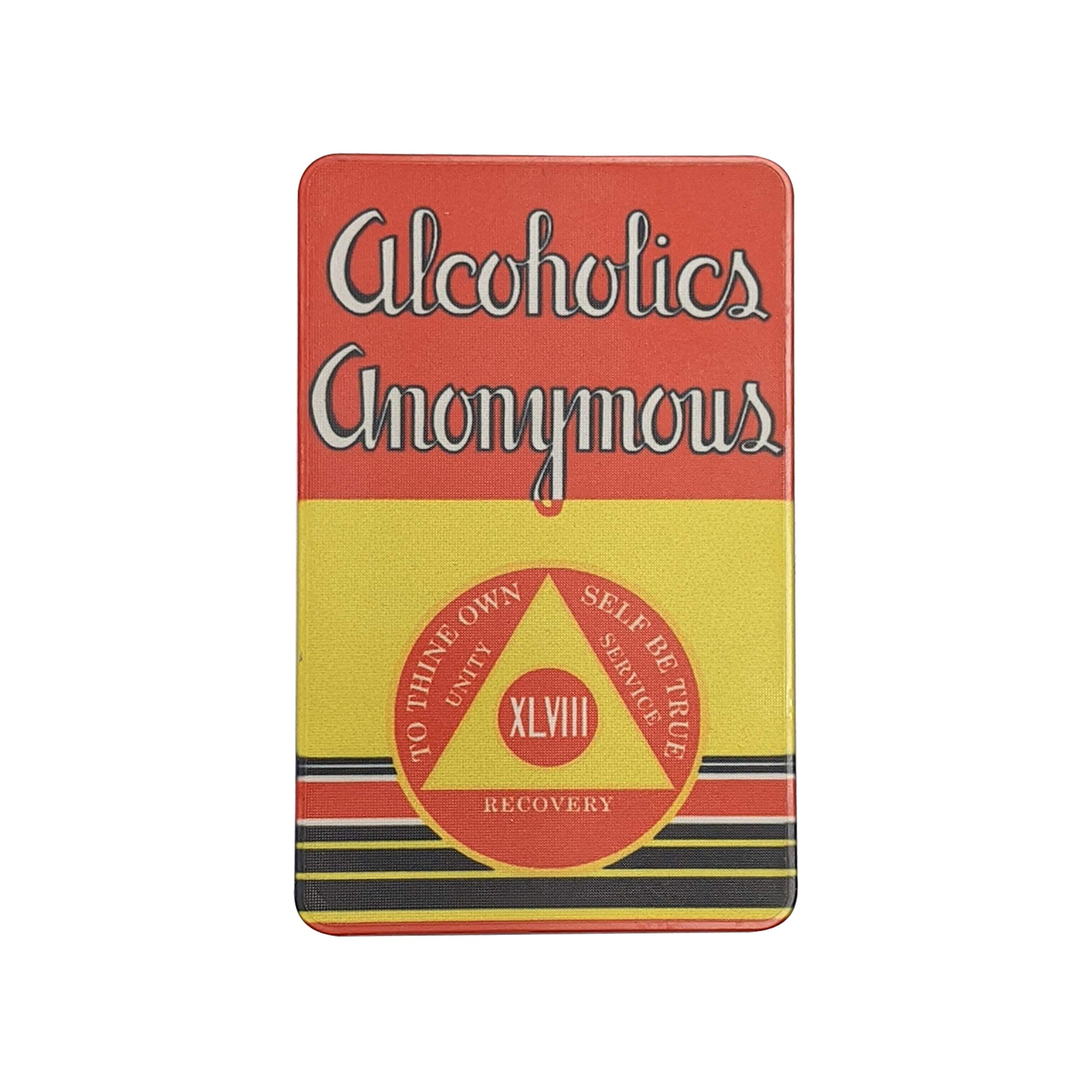 MYRECOVERYSTORE First Edition” Big Book Alcoholics Anonymous Rectangular AA Sobriety Chip with How It Works (Years 1-50 Offered) Wallet Card Style Recovery Chip (Year 48)