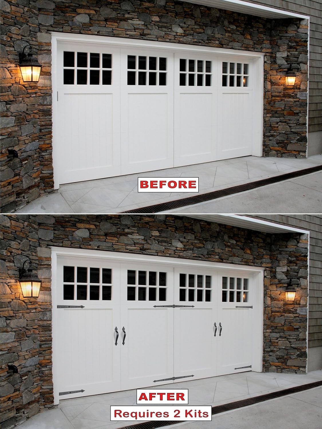 Decorative Carriage House Garage Door Hardware Kit Screw Mounted