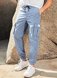 JMIERR Mens Casual Joggers Pants Stretch Elastic
