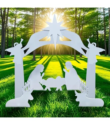 Pvc Nativity Outdoor Nativity Set Clearance BHYTAKI 3.8FT Large Outdoor Nativity ...
