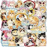 ZHIJIANHZ 120Pcs Holographic Cat Stickers with Iridescent Finish Cute Kitten Vinyl Decals for Laptop Water Bottle Scrapbook Phone Case Waterproof Animal Stickers for Adults Pet Lovers