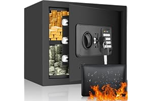 ZOGOLA 1.2 Cubic Safe Box Fireproof Waterproof with Fireproof Money Bag, Anti-Theft Fireproof Safe with Digital Keypad Key, Home Safe for Pistol Money Medicine Important Documents