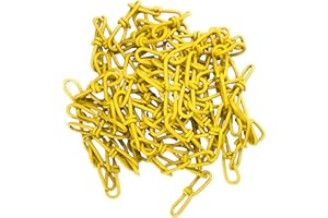 Lifstar 2/0 Double Loop Chain, Multi Length, Maximum 200ft, Steel Utility Chain, Yellow Coated Link Chain (40ft)
