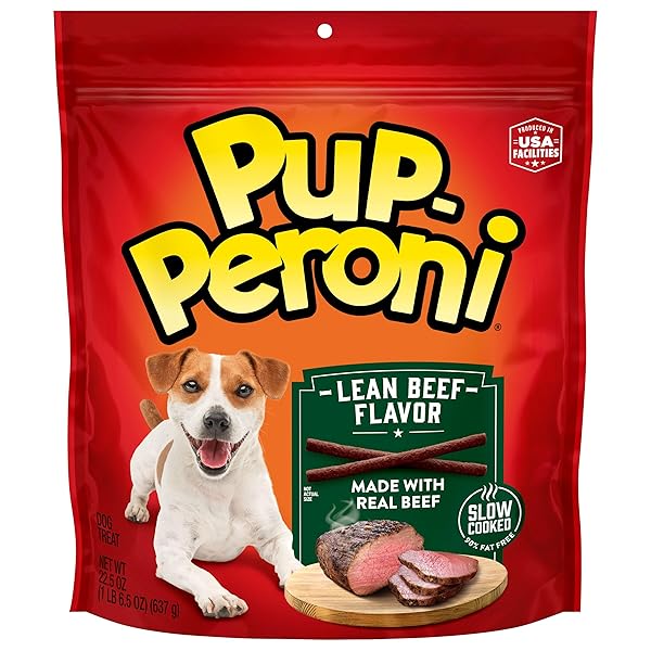 PUP-PERONI DOG TREATS, LEAN BEEF FLAVOR, 22.5 OUNCE, MADE WITH REAL BEEF, 90% FAT FREE