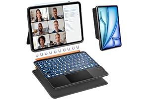 WIWU iPad Case with Keyboard 11 Inch 11th/10th Gen 3 in 1 Magnetic Detachable Keyboard Case Adjustable Stand Backlit Keys Tou