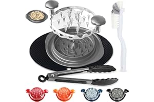 Trase A Chicken Shredder Tool Twist with Tongs & Cleaning Brush|Meat Shredder with Transparent Lid with Anti Slip Base, Ergonomic Grip & Heat-Resistant, Ideal for Chicken, Beef, pork & Mutton(Grey)