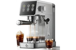 Espresso Machines with Self-Cleaning & Memory Function, 20 Bar Coffee Maker with LED Touch Screen, Compact Machine A Cafe wit