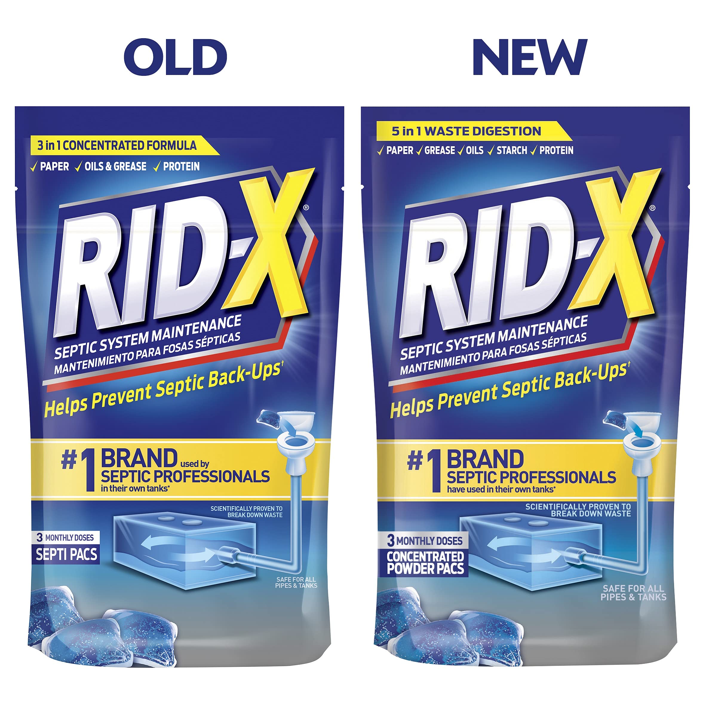 RidX Septic System Treatment 3Monthly Supply Dual Action SeptiPacs