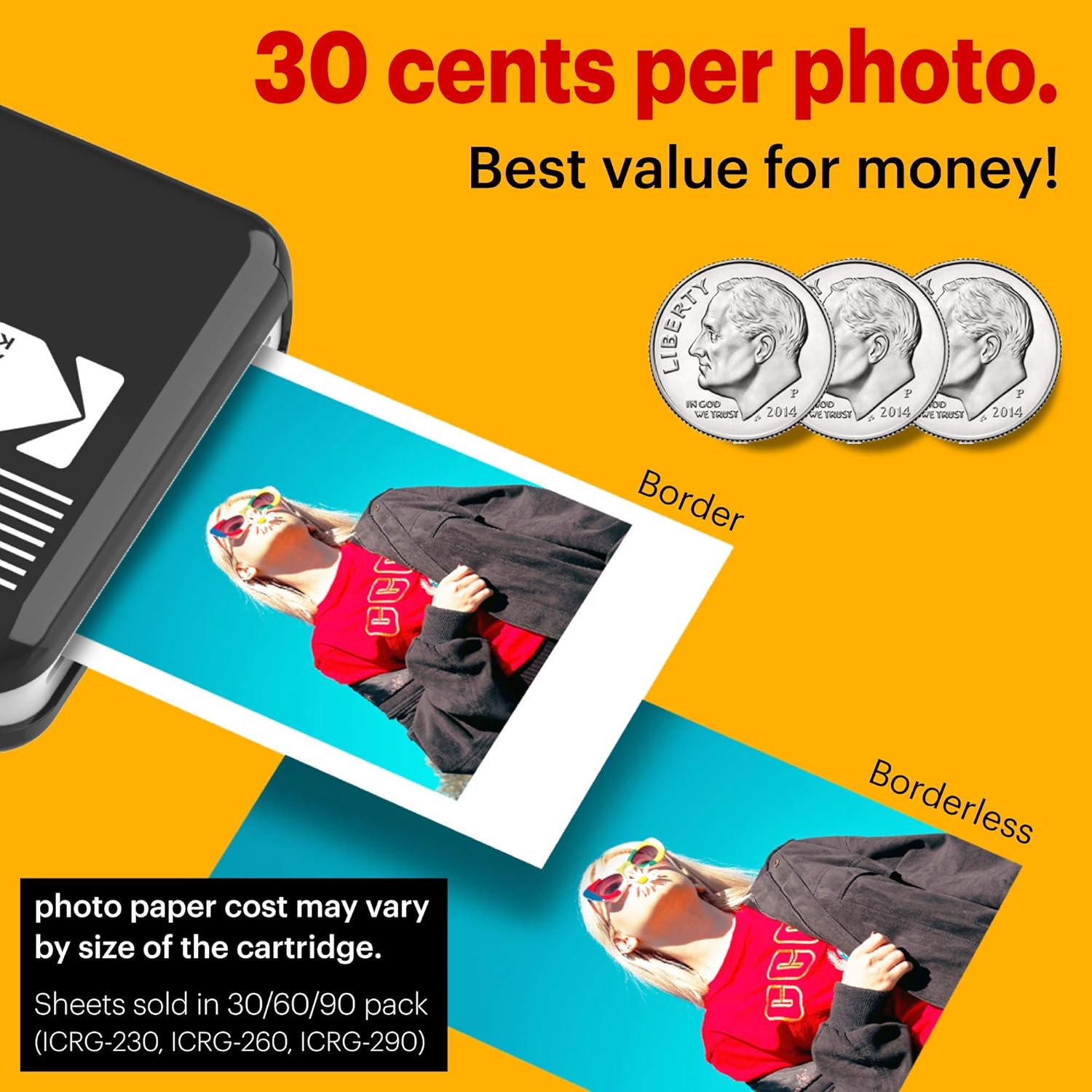 Kodak Mini 2 Retro Portable Instant Photo Printer, Wireless Connection, Compatible with iOS, Android & Bluetooth, Real Photo (2.1 ”x3.4”), 4Pass Technology & Lamination Process, Premium Quality- Black : Electronics