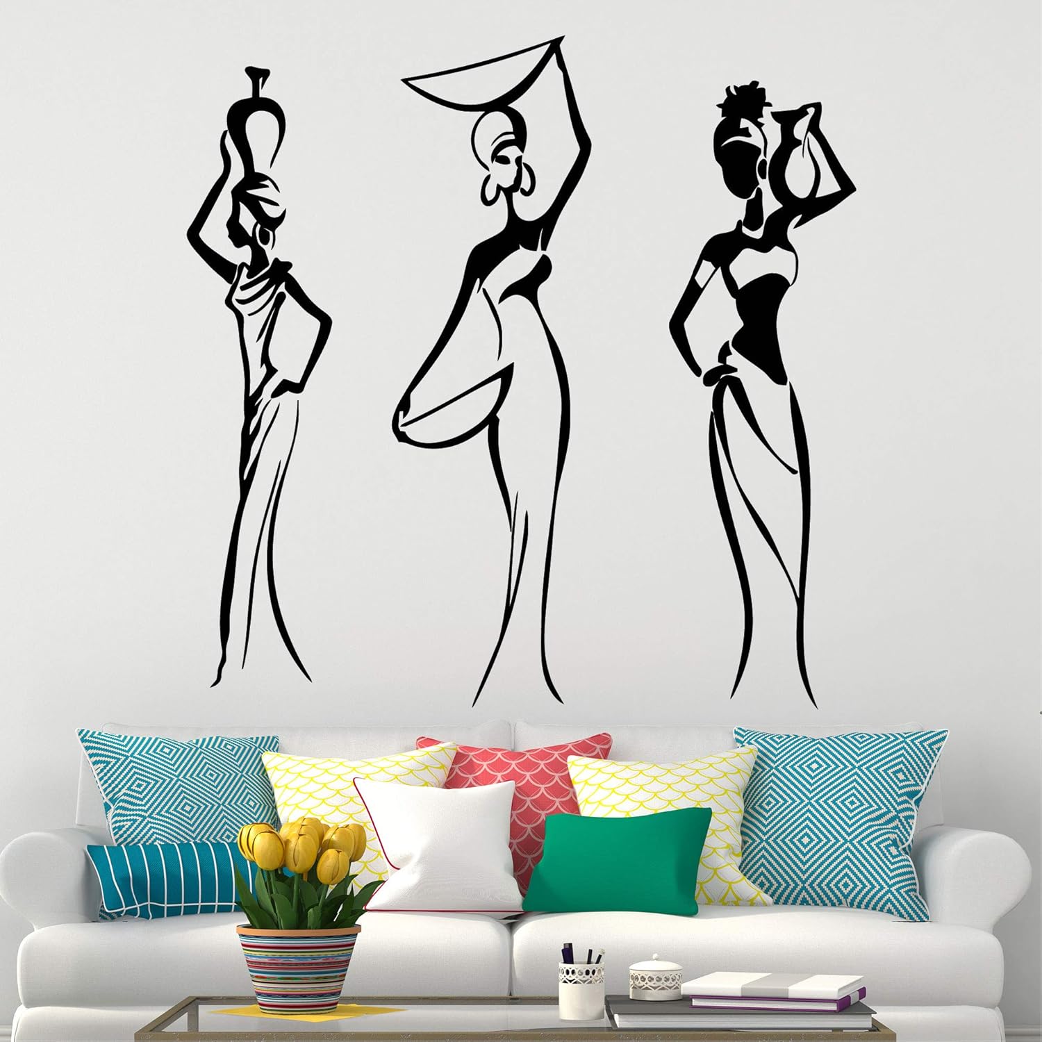 22 x 22 in Afro American Woman Decal Black Girl Wall Decal Stickers African