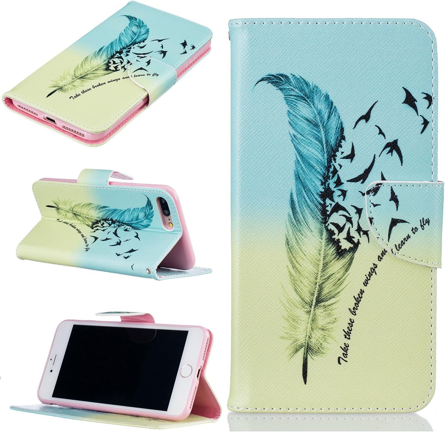 iphone 7 Plus Wallet Case Cover for Ladies and Gentlemen, Protective Wallet Flip Case with Card Slot for iphone 7 Plus (5.5 inch)