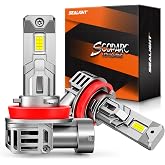 Sealight H11 Bulb, 50000LM 6500K Cool White with Cooling Fan, 1:1 Mini Size H8 H9 Fog Bulbs, 3-Min Plug-N-Play, Pack of 2