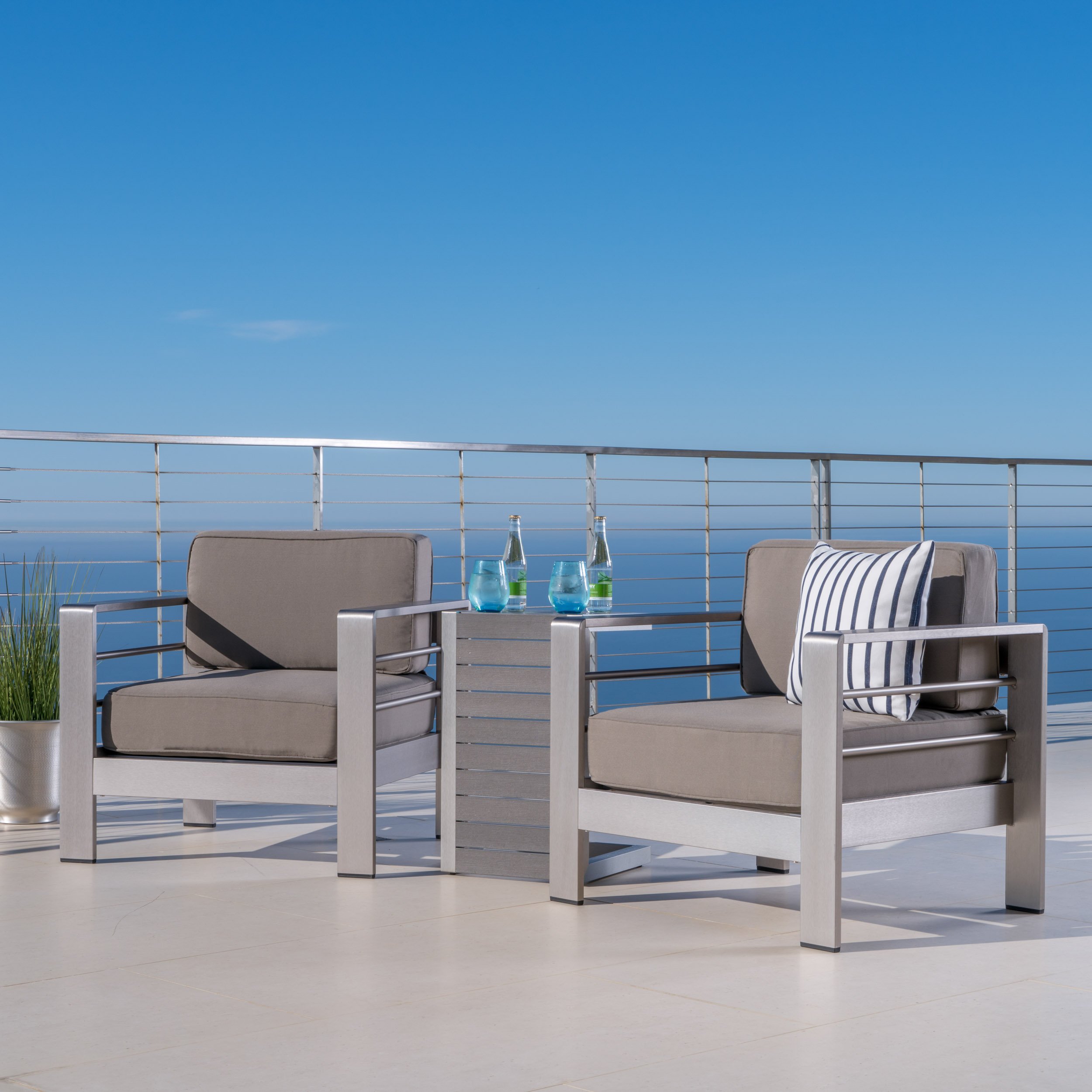 GDFStudio Crested Bay Patio Furniture Outdoor Aluminum Patio Chairs
