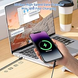PeakDo USB-C Male to Female Adapter 90 Degree,18W