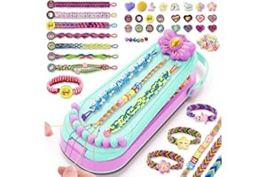 HOLLYHI Friendship Bracelet Making Kit for Girls - DIY Bracelets Maker Art and Craft Kits for Kids - Jewelry String braiding Set Toys for Age 6 7 8 9 10 11 12 Year Old Girl Christmas Birthday Gifts - Cyan
