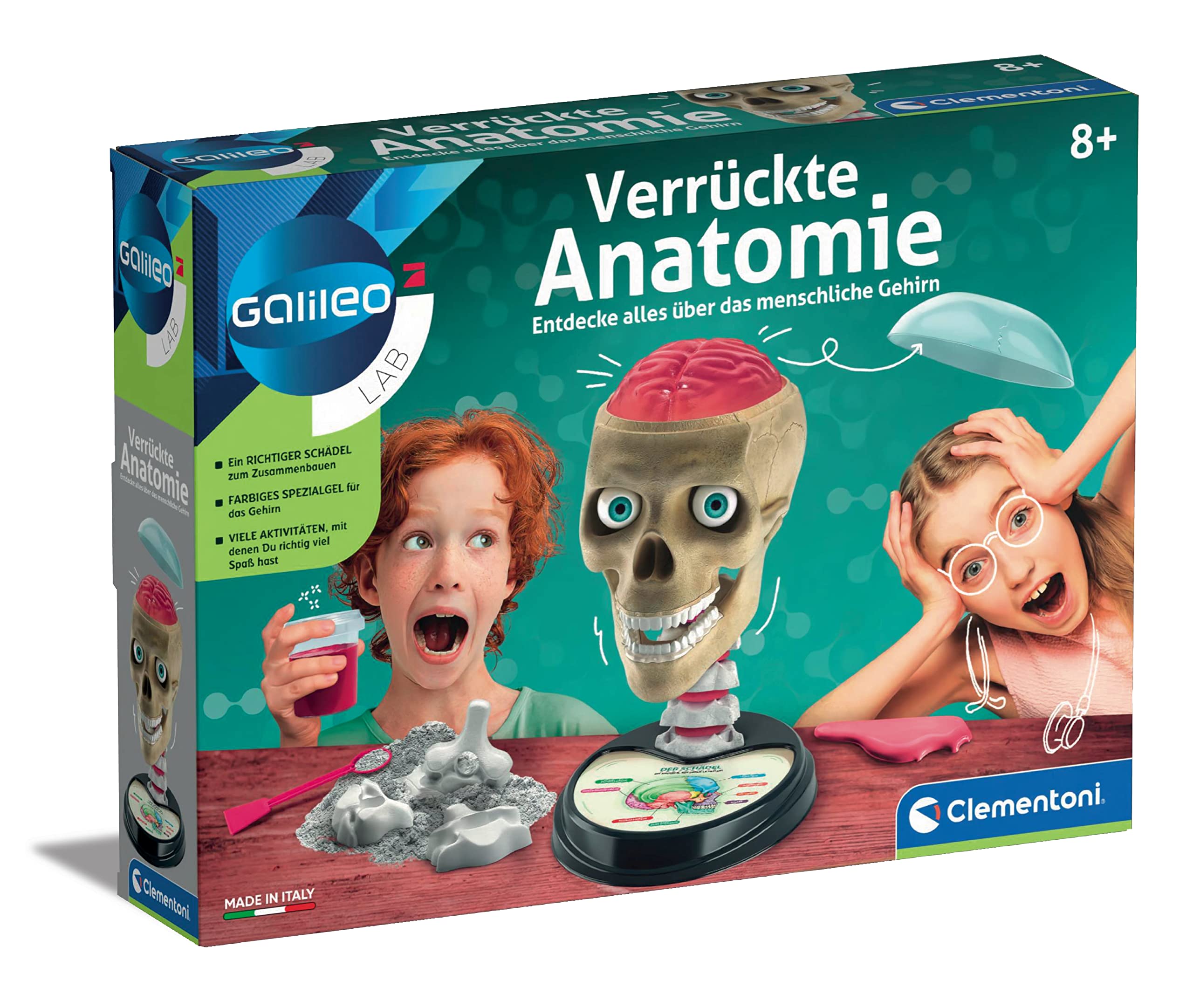 Clementoni 59221 Galileo Lab - Crazy Anatomy, Model of the Human Skull, Components of the Brain to Discover, Medicine & Biology for Children from 8 Years