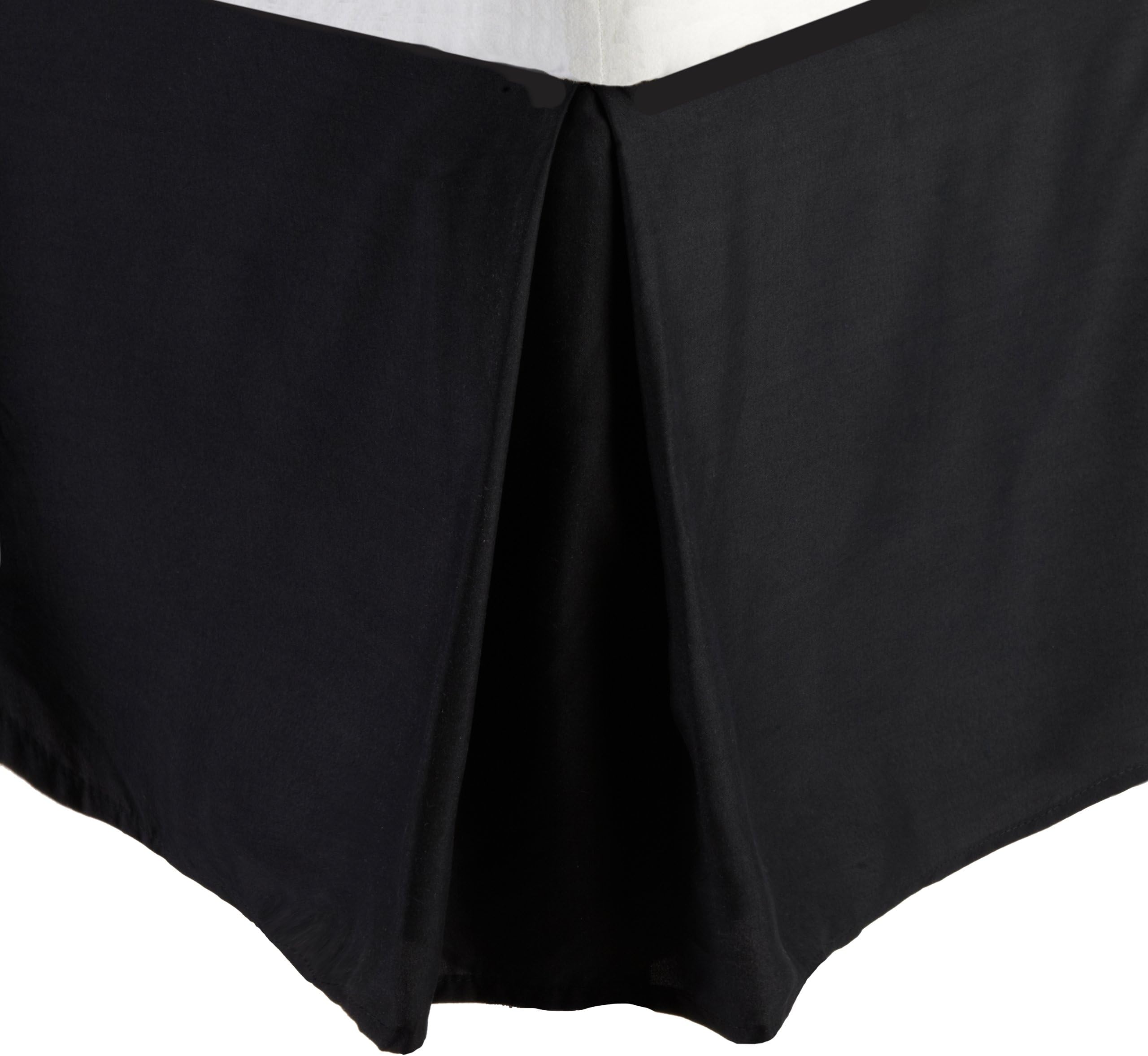 Lamma Loe Solid Tailored Bed Skirt/Dust Ruffle, King, Black