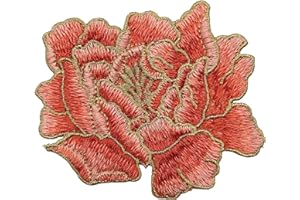 MAGNEECH 1Pcs Colour Embroidery Patches， Patch Applique DIY Accessories，Embroidered Iron on or Sew On Patch for Jackets, Clothing, Dress, Jeans, Hat, Backpacks, Clothes (Orange Flower 02)